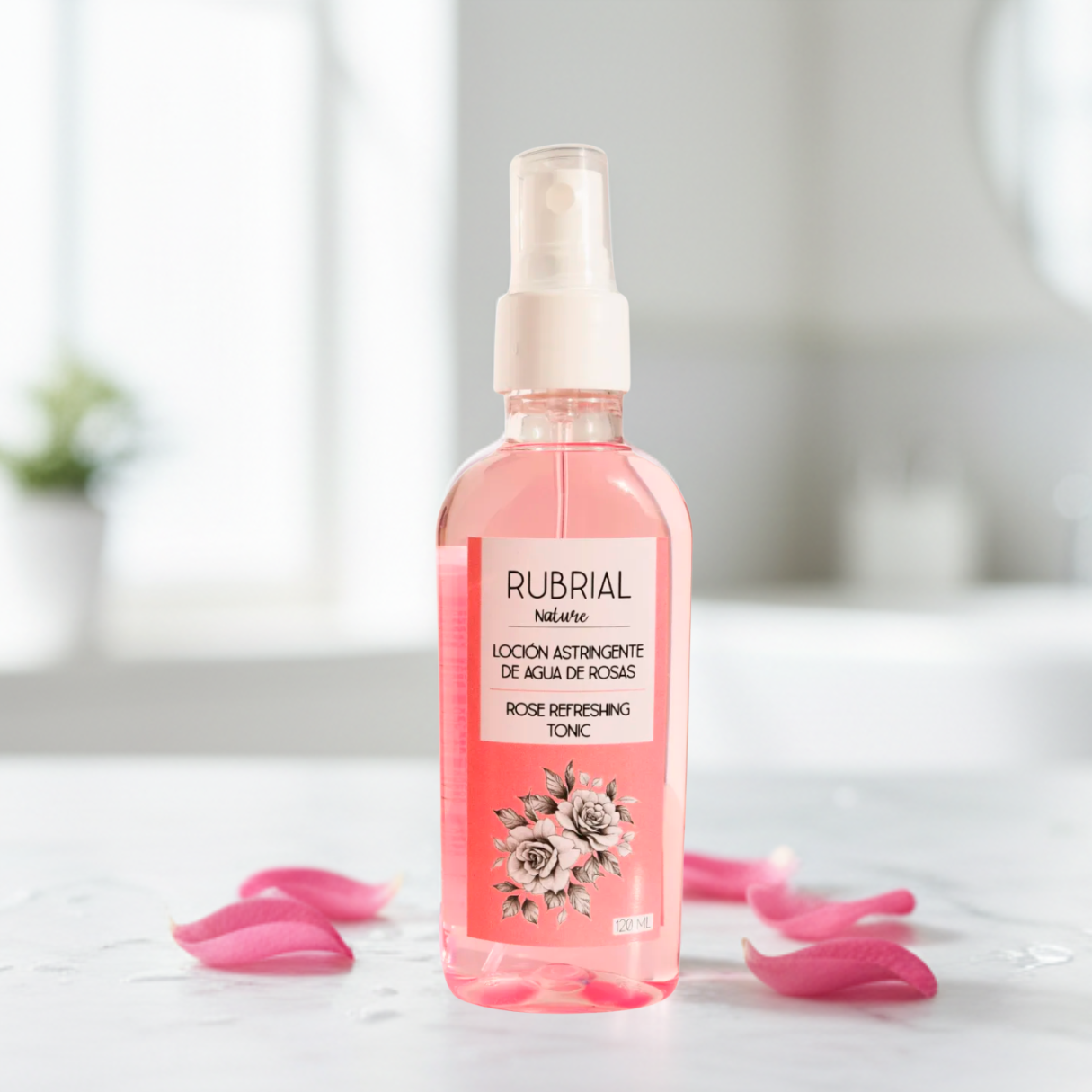 Loción Astringente de Rosas 120ml | Tónico Equilibrante y Multifuncional