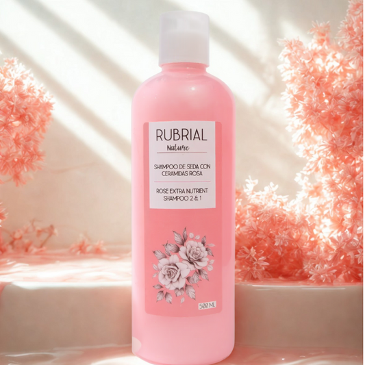 Shampoo de Seda con Cerámidas Rosas 500 ml (16.9 oz)
